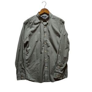 1888 Saddlebred Men's Button Down Long Sleeve Shirt M Green/White/Black/Gray